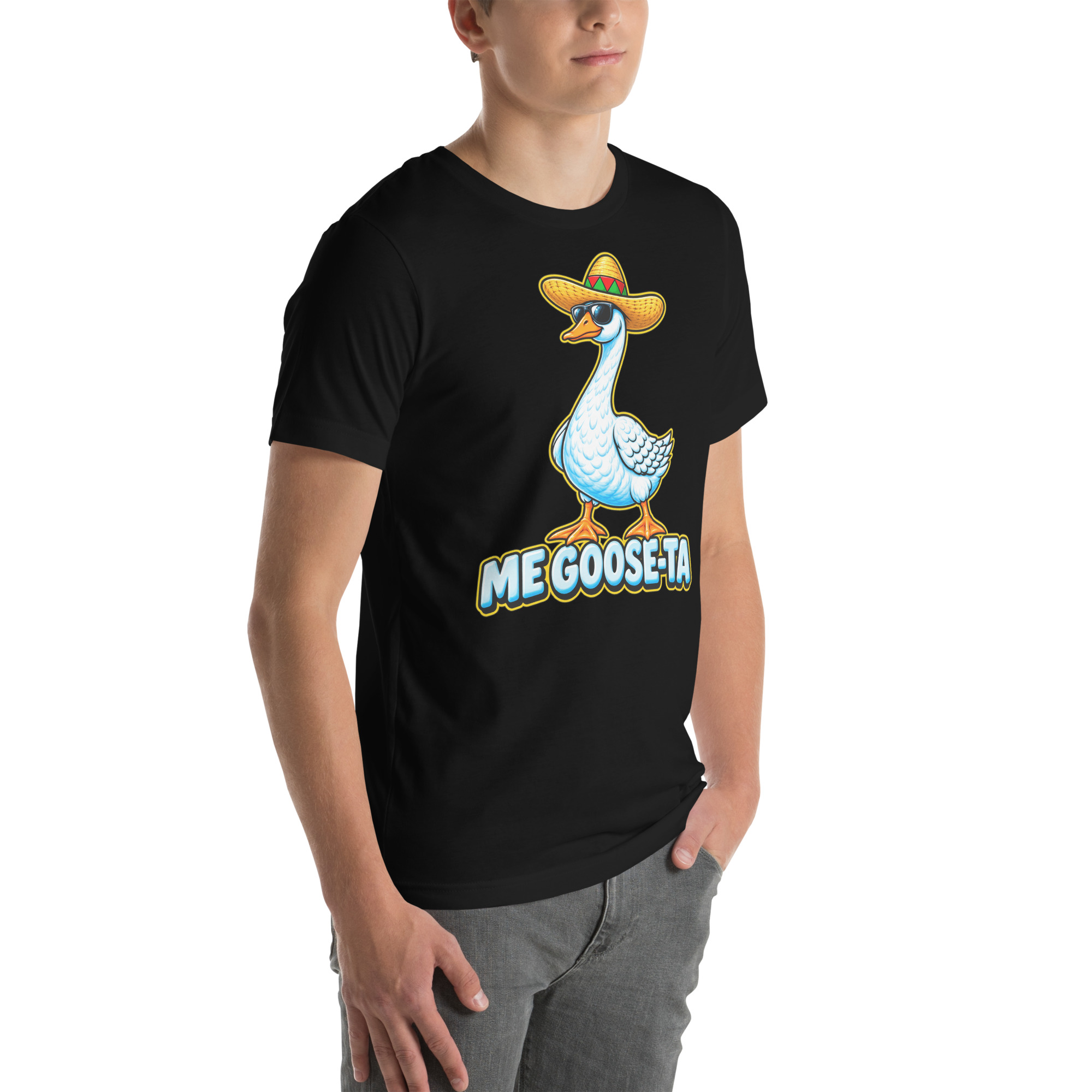 unisex staple t shirt black right front 6aa43645da694.jpg Me Goose-Ta Funny Mexico vacation goose T-shirt